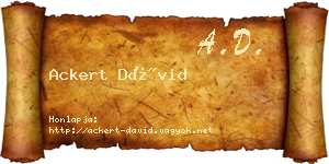 Ackert Dávid névjegykártya