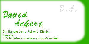 david ackert business card